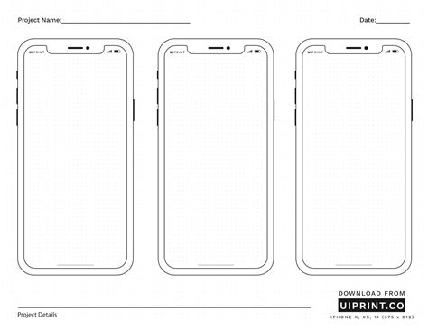 Iphone 13 Wireframe Template